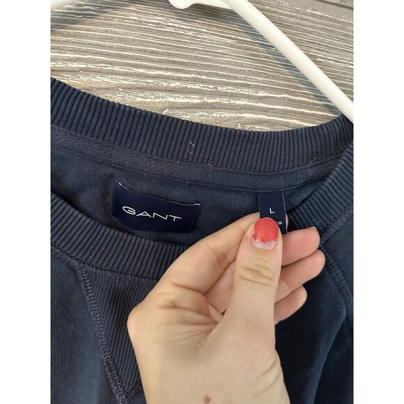 GANT Crew Neck Navy Blue Jumper Sweater‎ Men Size Large Blue - Picture 2 of 7